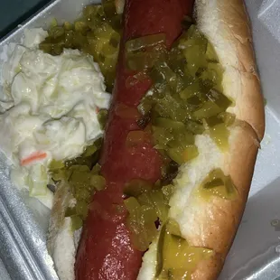 Mom said the hotdog was superb! (Nathans)