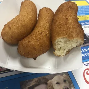 3 hushpuppies waiting for you to take a bite