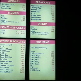Dixie Menu continued...