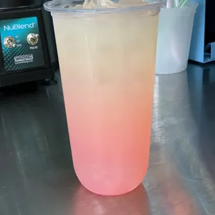 Prickly pear lemonade with lychee pearls