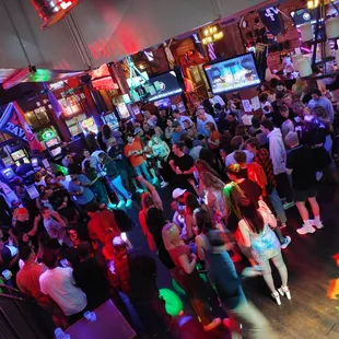 a large group of people dancing