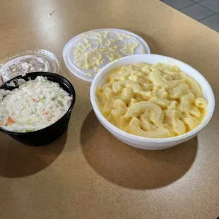 Cole Slaw and Mac N Cheese
