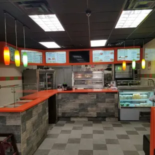 the inside of a restaurant