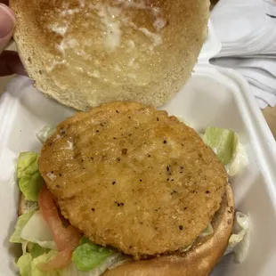 "Fried chicken" sandwich