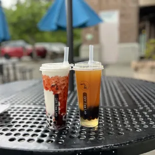 two drinks on a table