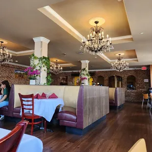 a woman sitting at a table