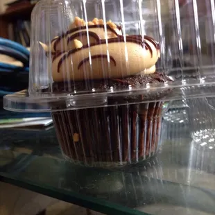 Chocolate and peanut butter cupcake