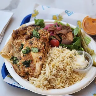 Quarter bird with spicy lemon garlic sauce