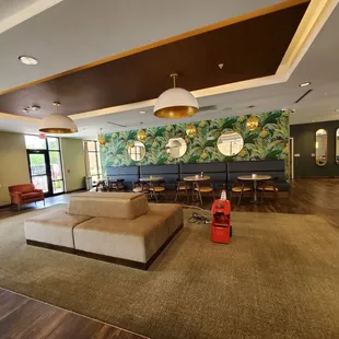 Inside restaurant - This was near closing so they had cleaning equipment out.