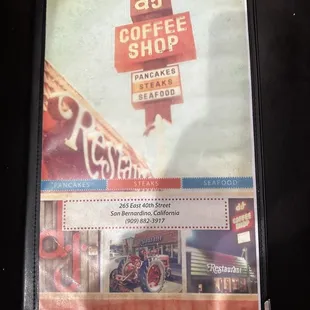 Front of menu