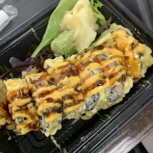 Deep fried Godzilla sushi