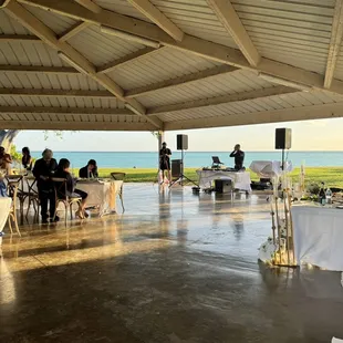 Making an announcement at The Frerk Wedding.