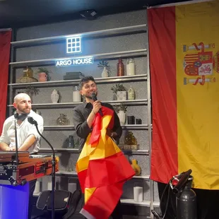 Me and DJ M-EL while I give a speech