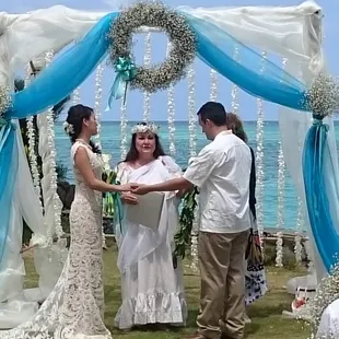 Ceremony with ocean backdrop