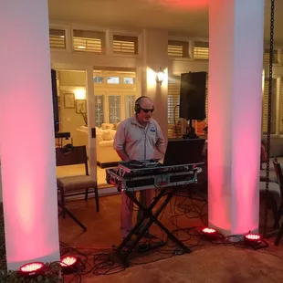 Private pool party in Kahala -uplighting effects with speakers concealed