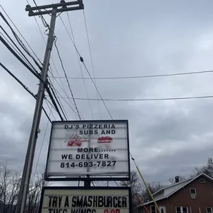 a sign for the restaurant