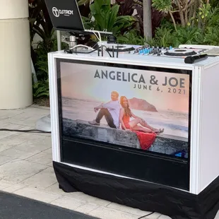 Wedding DJ Setup at the Moana Surfrider.