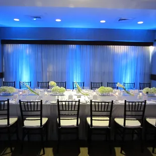 Blue accent uplighting