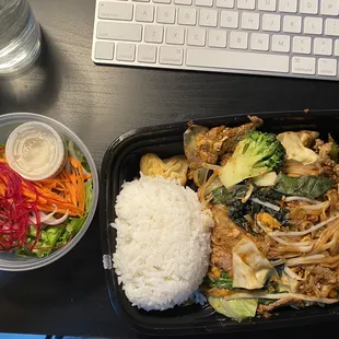 Pad Khee Mao + pad Thai fusion Lunch Bowl