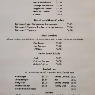 a menu for a restaurant