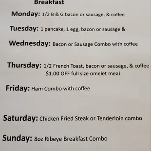 breakfast menu