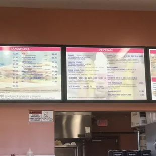 Menu above registers