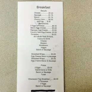 Breakfast Menu