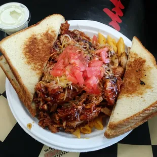 "We call it a plate of deliciousness"- it is actually known as "loaded mac &amp; cheese"