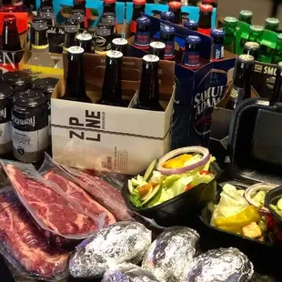 a variety of foods and beverages