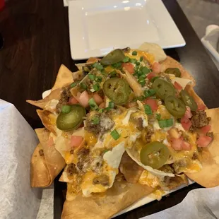 a plate of nachos