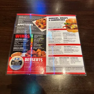 a menu for a restaurant