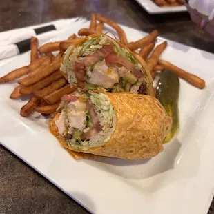 Avocado, bacon, chicken wrap