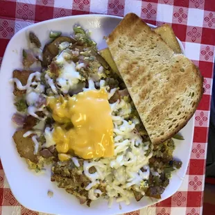 HALF of a garbage plate!! So much food!!