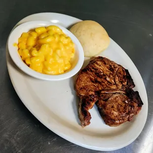 Grilled pork chop dinner