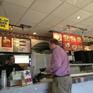 a man ordering food