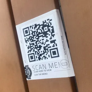 Scan to get the menu