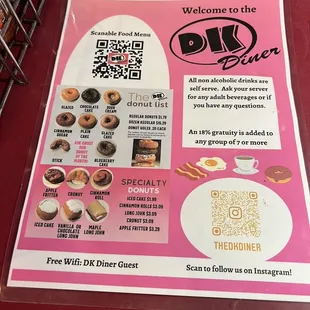 Donut menu