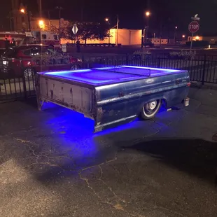 Patio and light up ping pong table