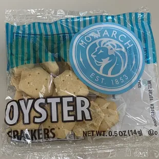 a bag of oyster crackers