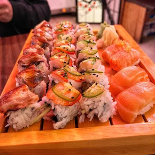 sushi, sashimi, sushi and sashimi, food