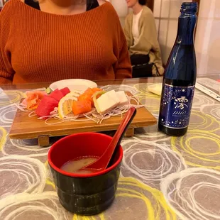 All the sashimi and of course sparkling sake