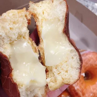 a half eaten doughnut