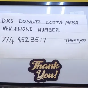 They have a new phone number.