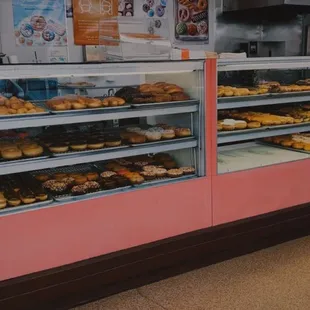 a display of donuts