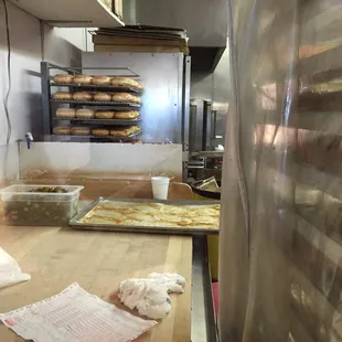 U can see where and how they make donut through the window