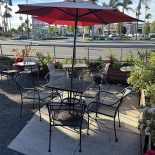 Outdoor sitting area.