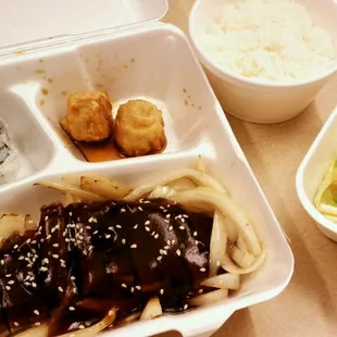 Gross congealed 'teriyaki'