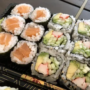 Salmon and California roll