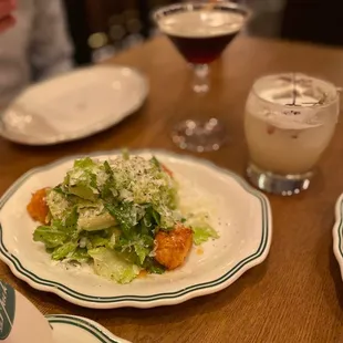 Caesar with focaccia croutons.