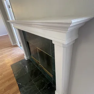 a fireplace
